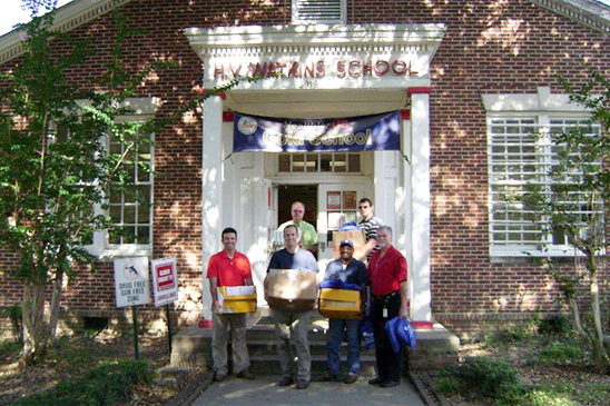 Blake Hogue, Charles Conerly, Curtis Bogan, Bryan, Van Bunch and Matthew Sanders delivered the supplies collected by employees in and around Vicksburg. 